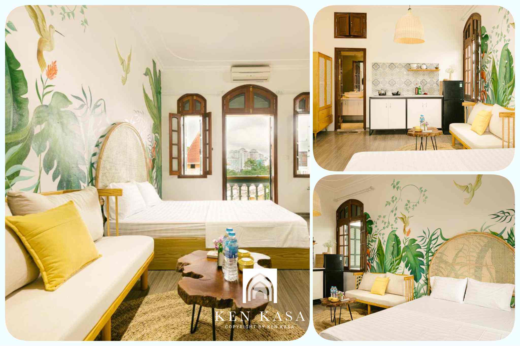 Không gian phòng studio có ban công tại khách sạn